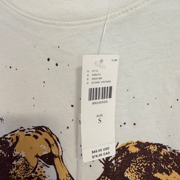 Anthropologie Cream Cheetah Graphic Tee - Picture 5 of 8